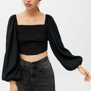 URBAN OUTFITTERS CLAUDIA PUFF SLEEVE TOP